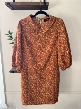 Code X Mode Floral Danity Shift Dress with Peter Pan Collar